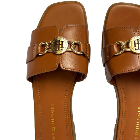 Layla Slide Sandals - Cognac/Brown