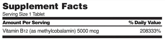 Kirkland B12 Metilcobalamina 5000 mcg (Sabor Cereza)