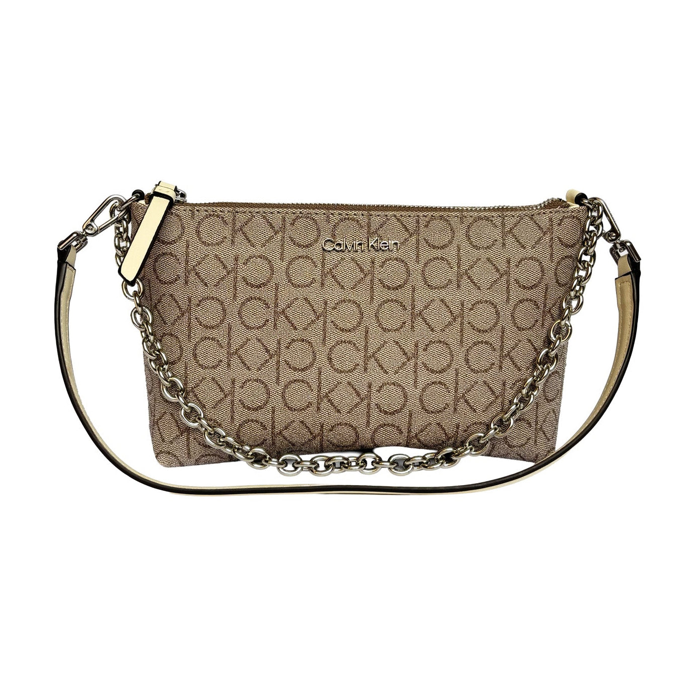 Taupe/White Shoulder Bag