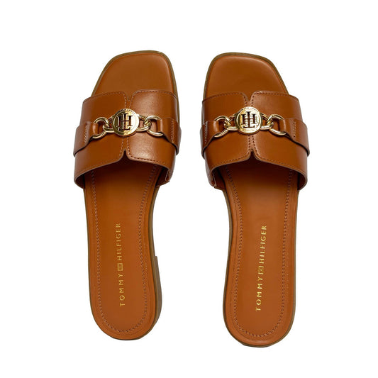 Layla Slide Sandals - Cognac/Brown