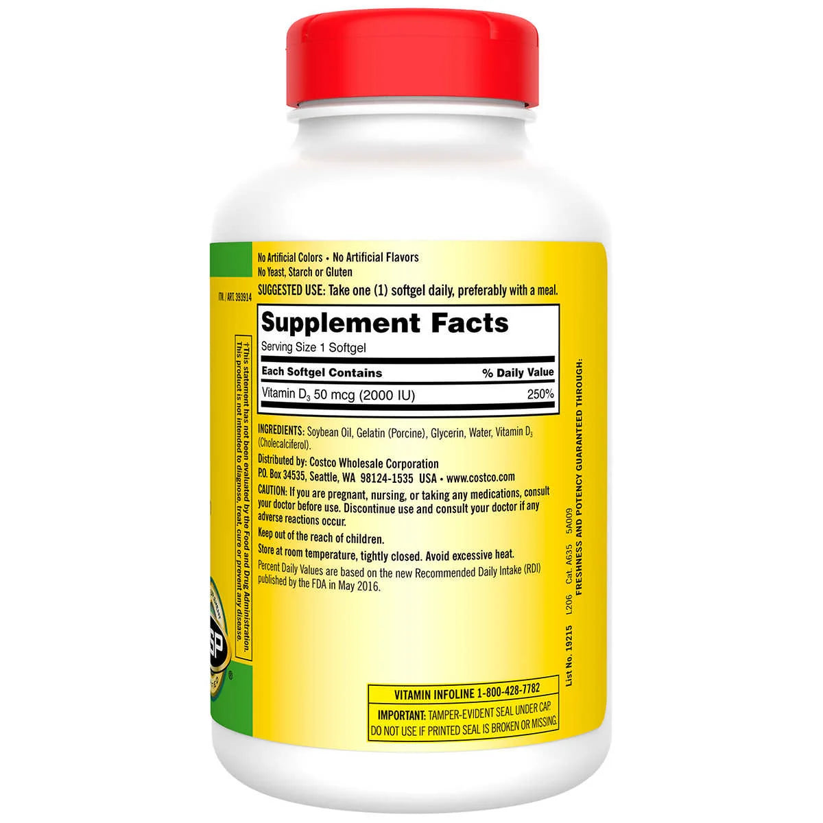 Kirkland Signature Extra Strength Vitamin D3 50 mcg