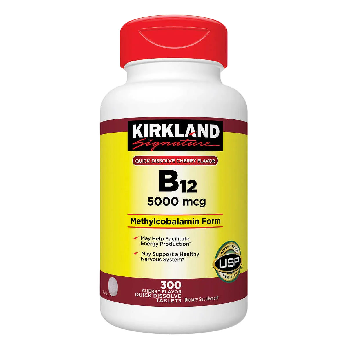 Kirkland B12 Metilcobalamina 5000 mcg (Sabor Cereza)